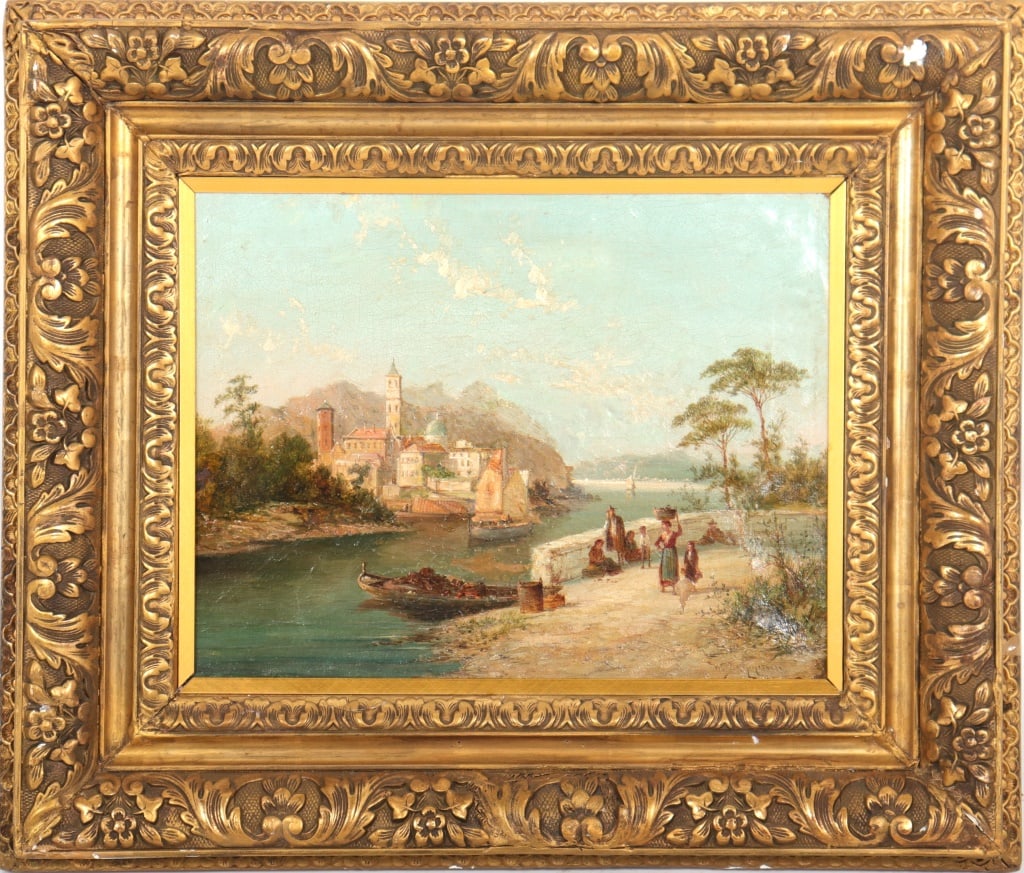 William Dommersen "Village on the River" Oil (1 of 4)