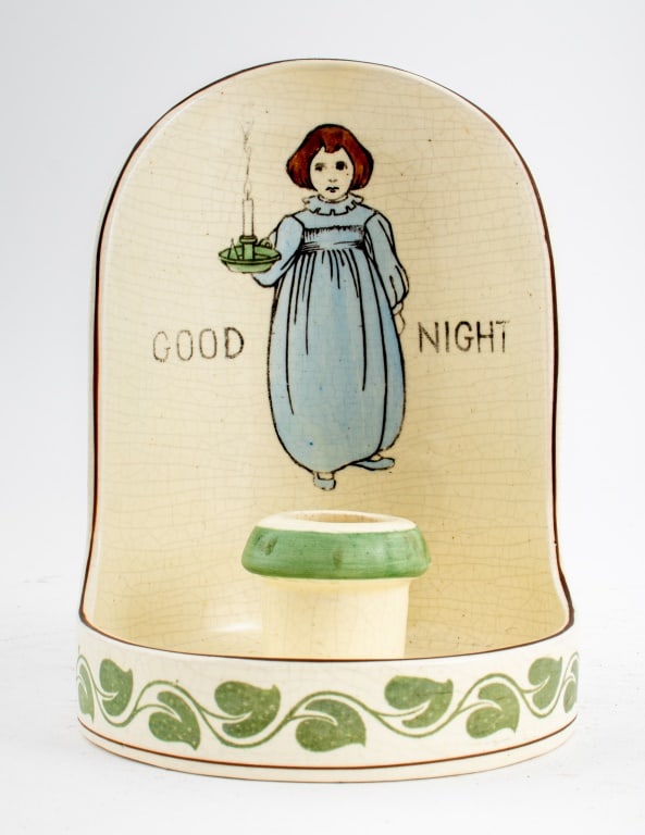 Roseville Pottery Good Night Girl Candle Holder (1 of 10)