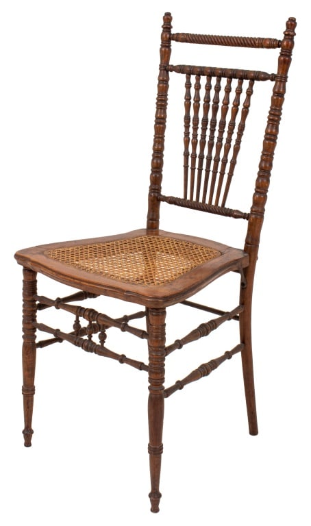 American Victorian Turned Caned Side Chair,  1890 (1 of 8)