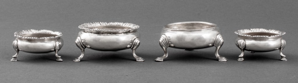 English Sterling Silver Salt Cellars, 4 (1 of 8)