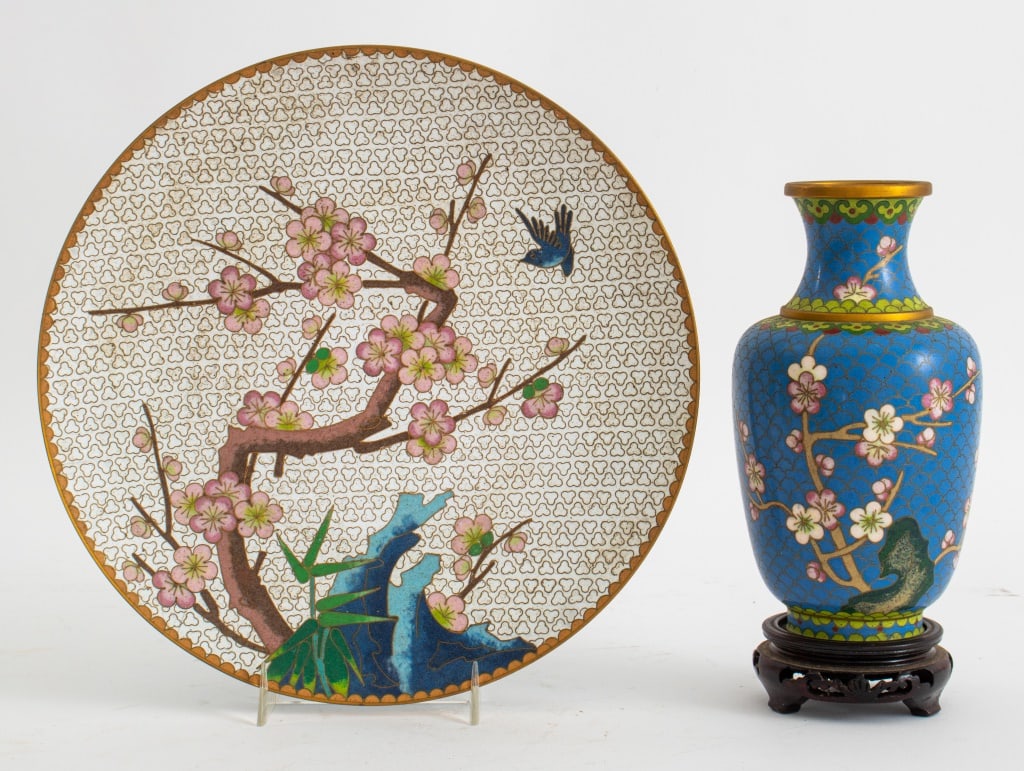 Chinese Cloisonne Enamel Articles, 2 Pieces (1 of 9)
