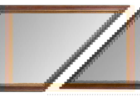 Neoclassical Large Parcel Gilt Wood Mirror: Neoclassical large parcel gilt wood mirror. 36.5" H x 55" W.