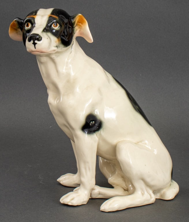 European Glazed Ceramic Figure of a Dog (1 of 8)