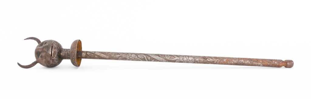 Latin American Chased Metal Processional Stick (1 of 9)
