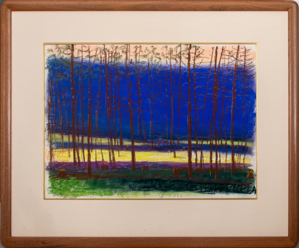 Wolf Kahn "Slender Pines" Pastel on Paper (1 of 11)