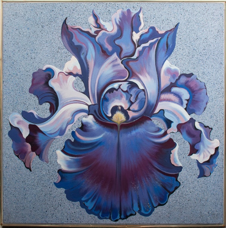 Lowell Nesbitt "Blue Violet Iris" Oil on Canvas (1 of 10)