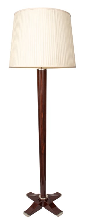 Art Deco Chrome & Wood Standing Floor Lamp (1 of 11)