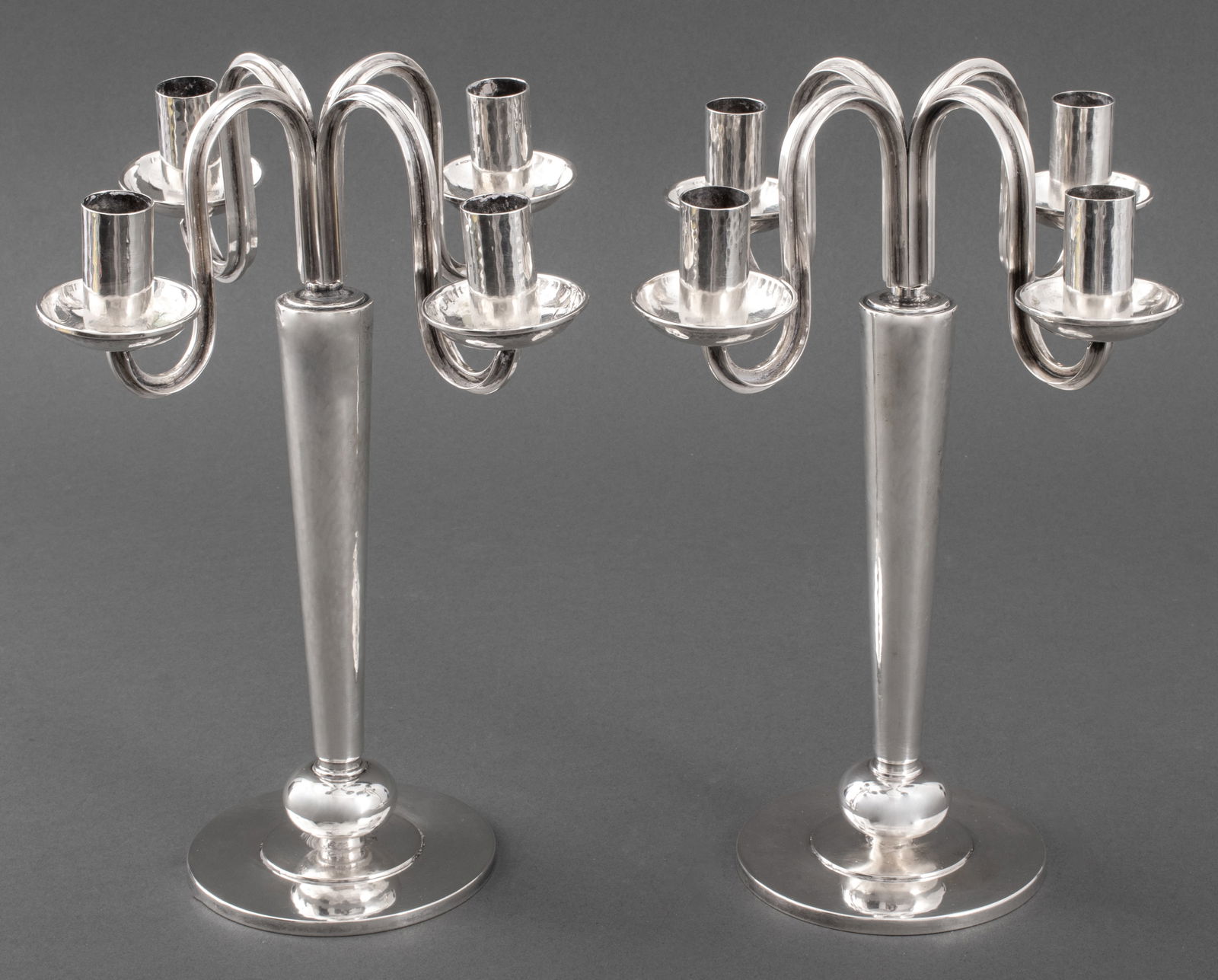 German Art Deco 800 Silver Candelabra, Pair (1 of 11)