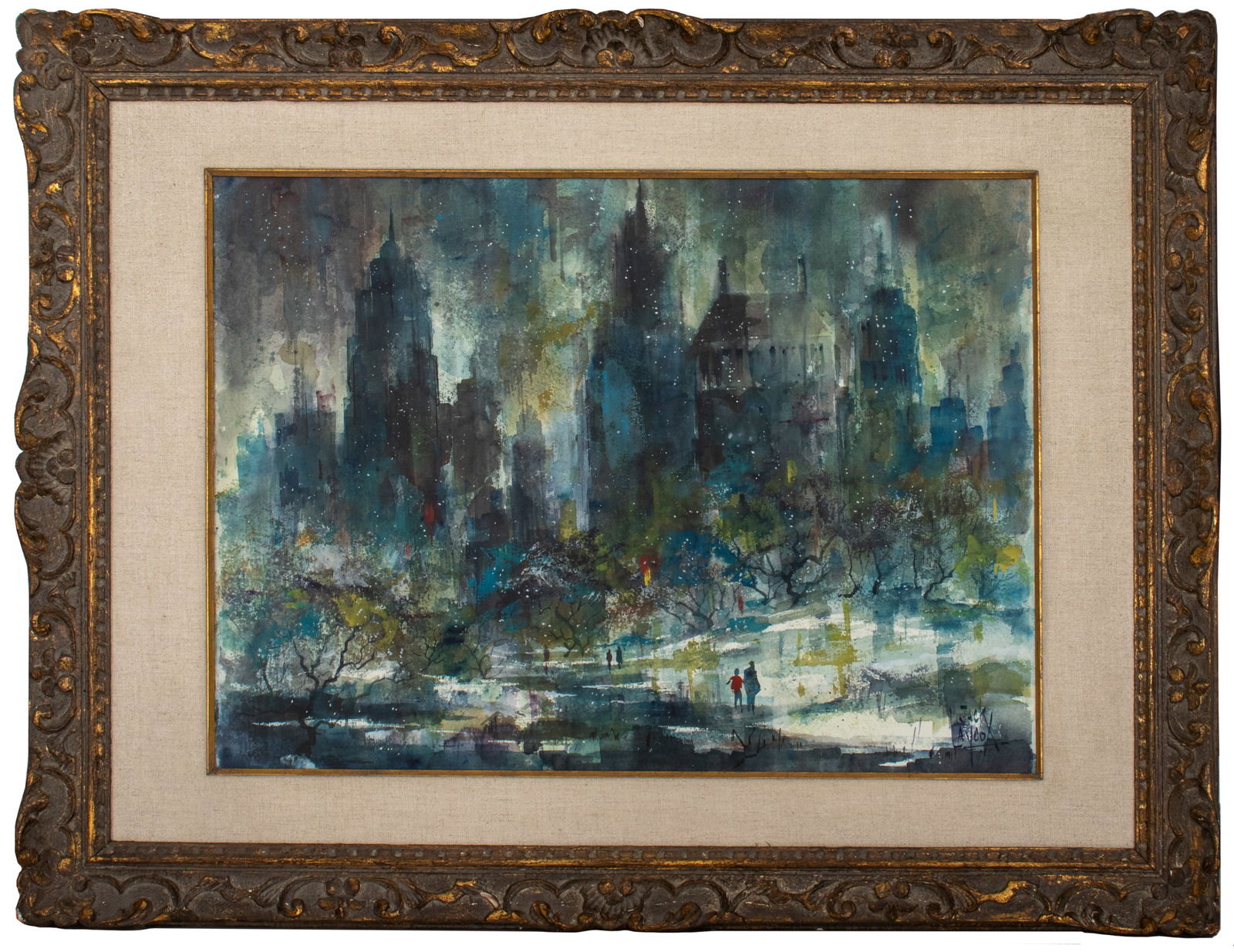 William Jack Laycox New York in Winter Watercolor (1 of 10)