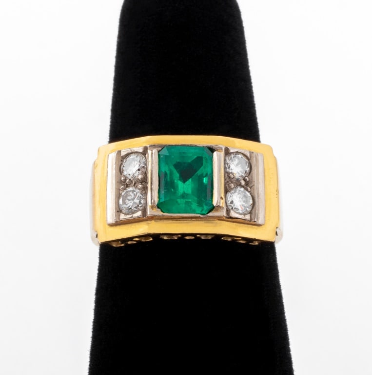 18K  Afghanistan Emerald Diamond Ring, AGL (1 of 11)