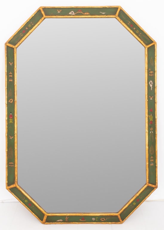 Chinoiserie Painted and Gilded Octagonal  Mirror (1 of 5)