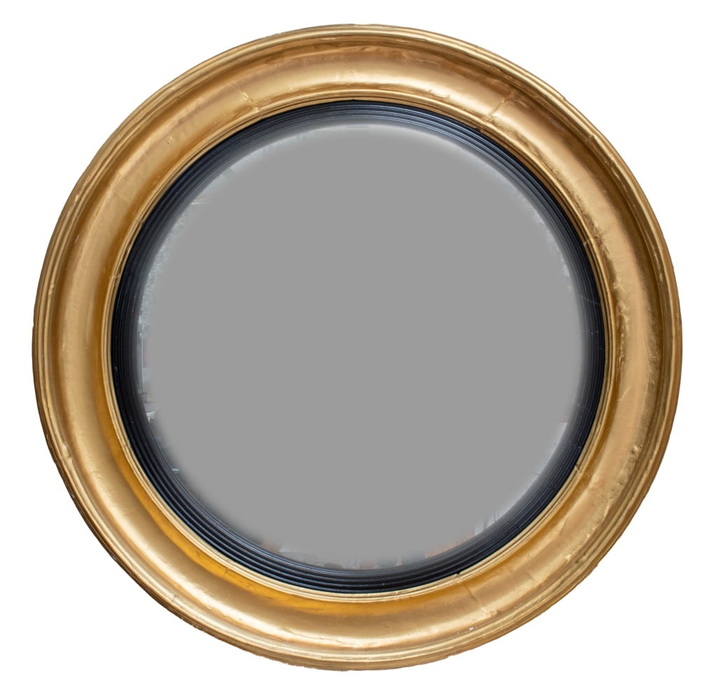 American Federal Revival Convex Giltwood Mirror (1 of 5)