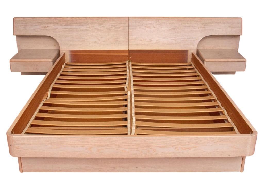 Donghia Manner Limed Oak Platform Bed, 1980s (1 of 14)