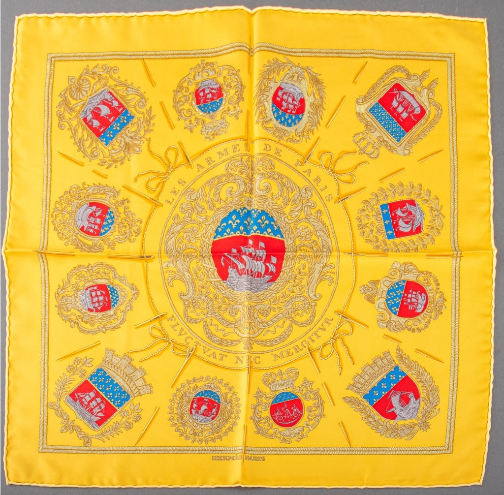 Hermes Paris "Les Armes de Paris" Silk Scarf (1 of 8)