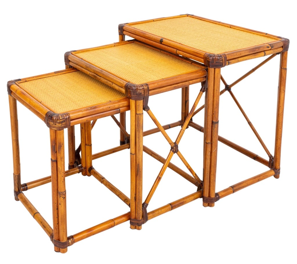 Bamboo and Rattan Nesting Tables, 3 (1 of 10)
