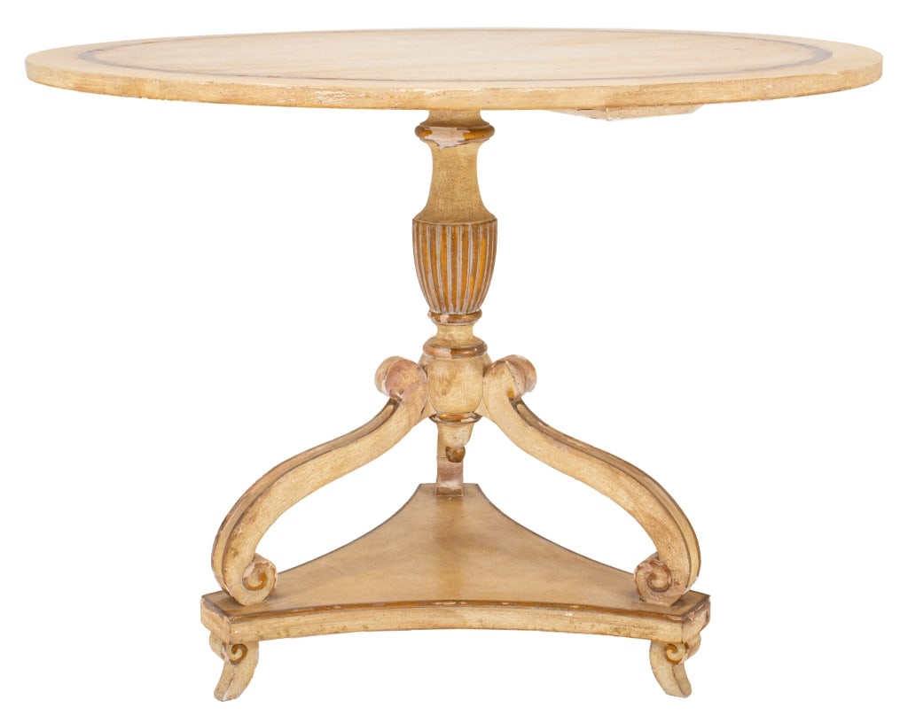 Hollywood Regency White and Gold Center Table (1 of 7)