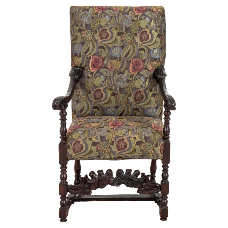 Charles I Style Upholstered Arm Chair (1 of 9)