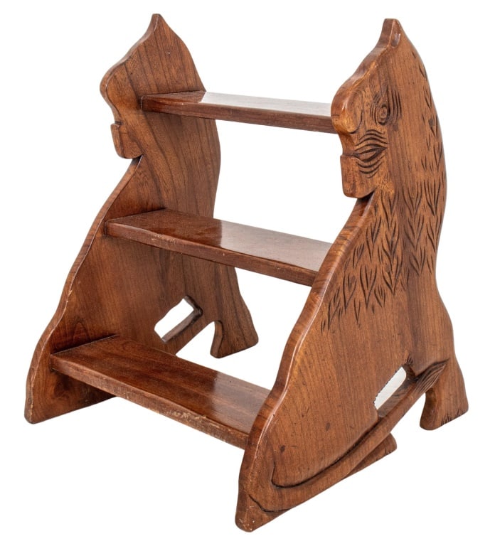 Victorian Style Lion's Head Library Step Ladder (1 of 12)