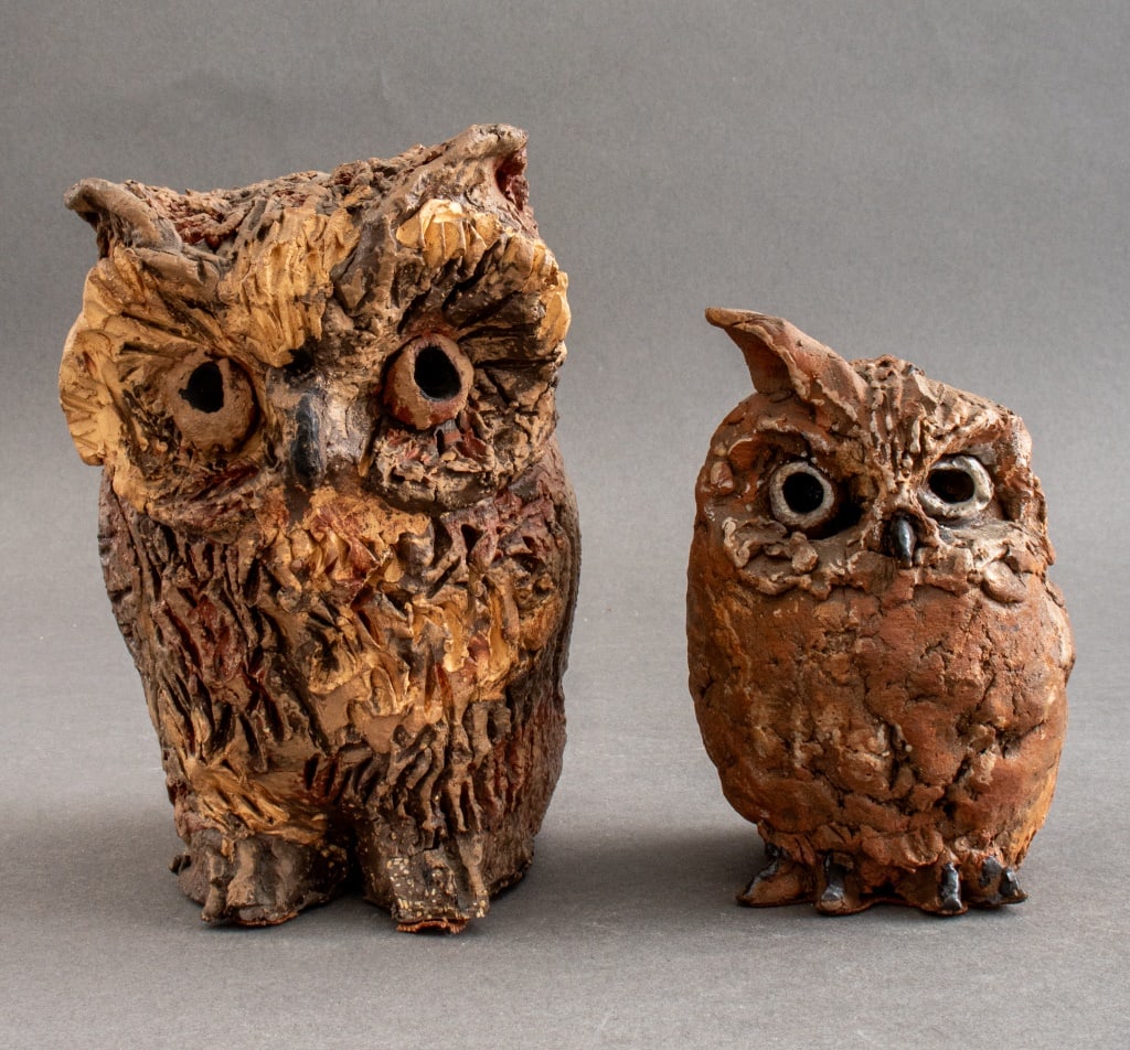 Margit Subak Elsohn Studio Pottery Redware Owls, 2 (1 of 17)