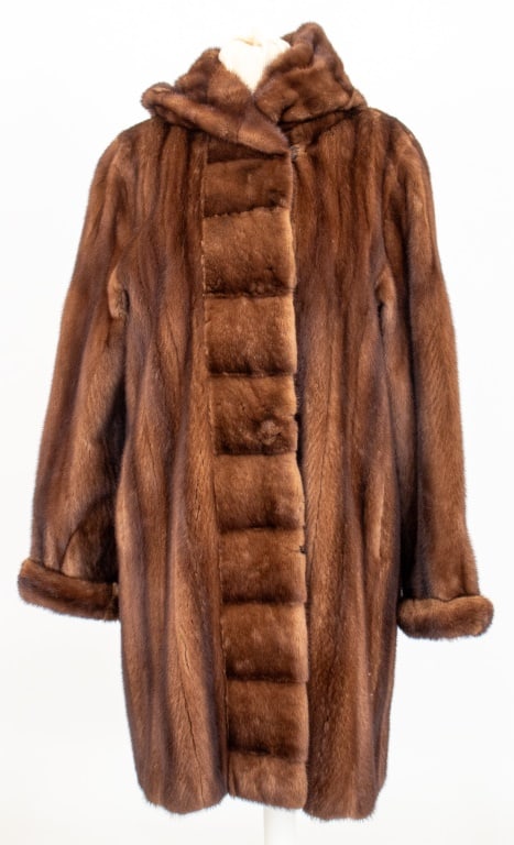 Mink Fur Coat with Hood (1 of 7)