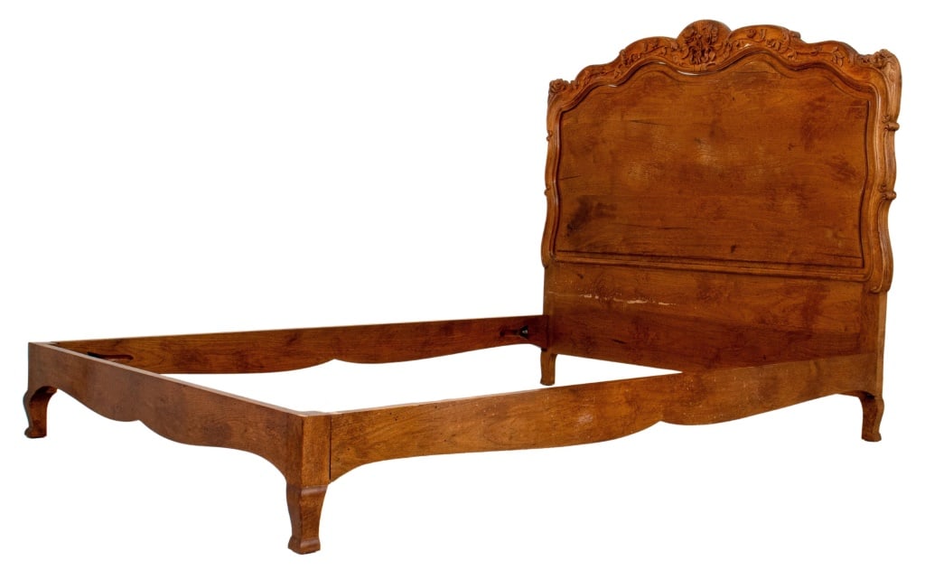 French Provincial Style Walnut Bed Frame (1 of 10)