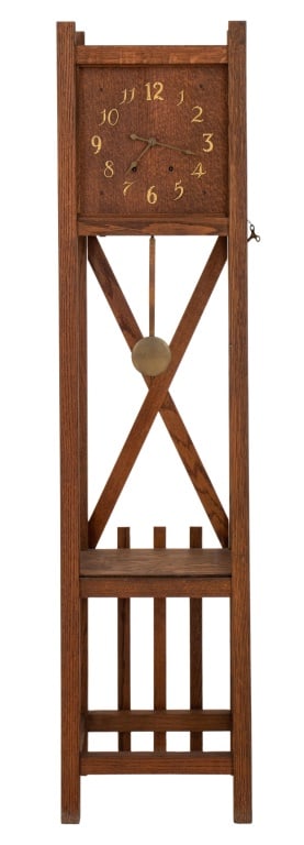 Arts and Crafts Oak Tall Case Clock, ca. 1910 (1 of 9)