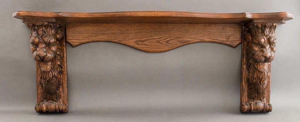 Victorian Style Carved Oak Mantle (1 of 10)