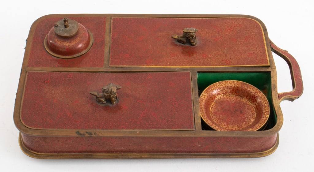 Japanese Cloisonne Enamel Desk Set (1 of 9)