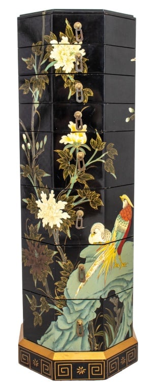 Chinese Coromandel Manner Column Chest (1 of 17)