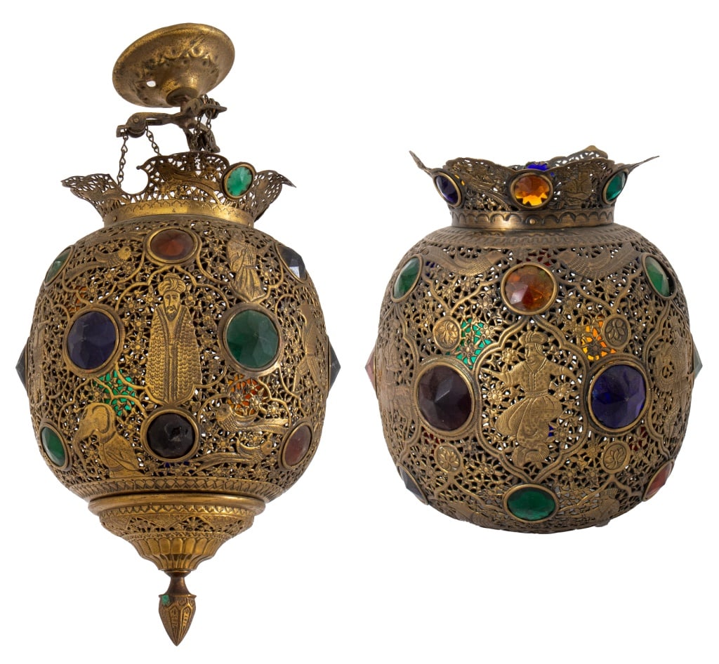 Pair of Persian Style Gem Set Hanging Pendants 2 (1 of 9)