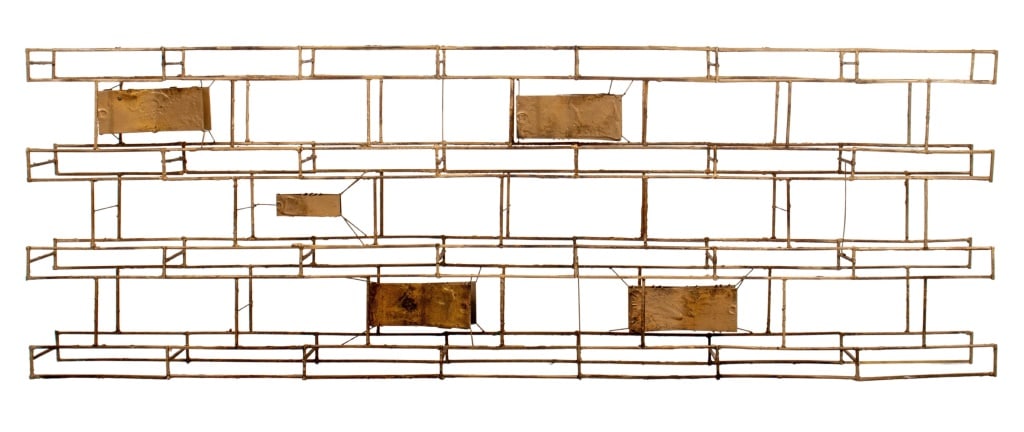 Mid-Century Modern Patinated Metal Room Divider (1 of 13)