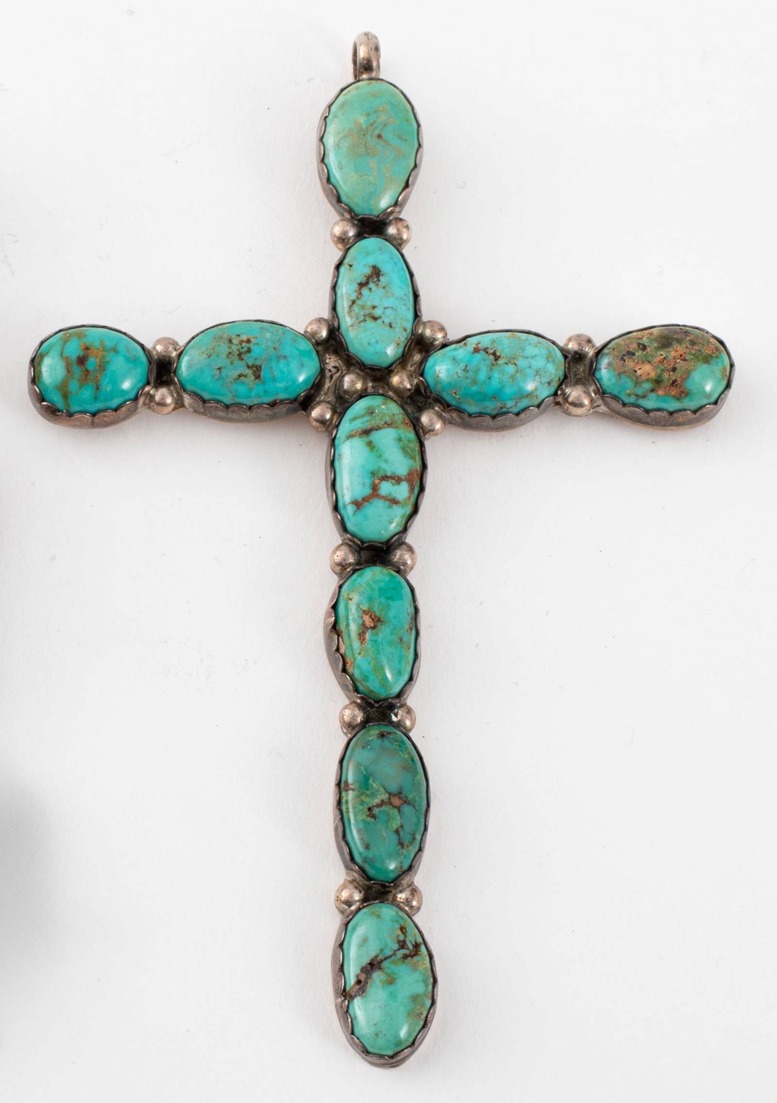 Native American Silver Turquoise Cross Pendant (1 of 4)
