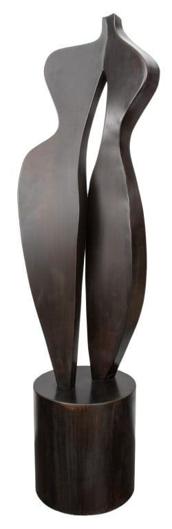 Scott Carroll "Lady" Fabricated Bronze Sculpture: Scott Carroll (American, XX-XXI), "Lady", Fabricated Bronze Sculpture, 2003-2004, signed and dated to underside and struck "SC 03" to side of base. 62.5" H x 13" diameter. Provenance: Property from a 