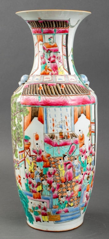 Chinese 100 Boys Famille Rose Porcelain Floor Vase (1 of 15)