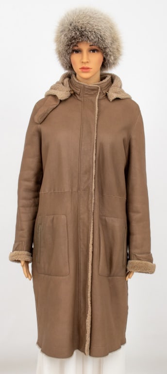 Loro Piana Shearling Coat & Fox Fur Bandeau (1 of 19)