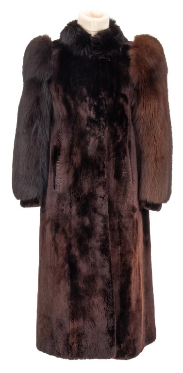 Sheared Beaver & Fox-Trimmed Fur Full-Length Coat (1 of 7)
