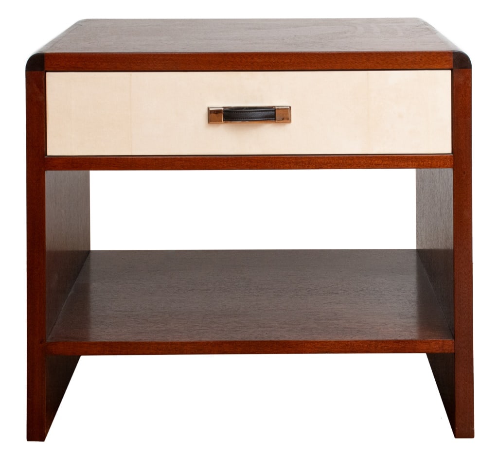 Mcm Style Walnut And Parchment Nightstand Auction