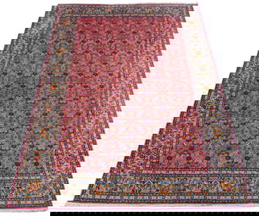 Turkish Floral Pictorial Rug, 9' x 3': Turkish Floral Pictorial Rug. 9' 8" L x 3' 10" W. Keywords: Vintage, Carpet, Flowers, Scrolling design