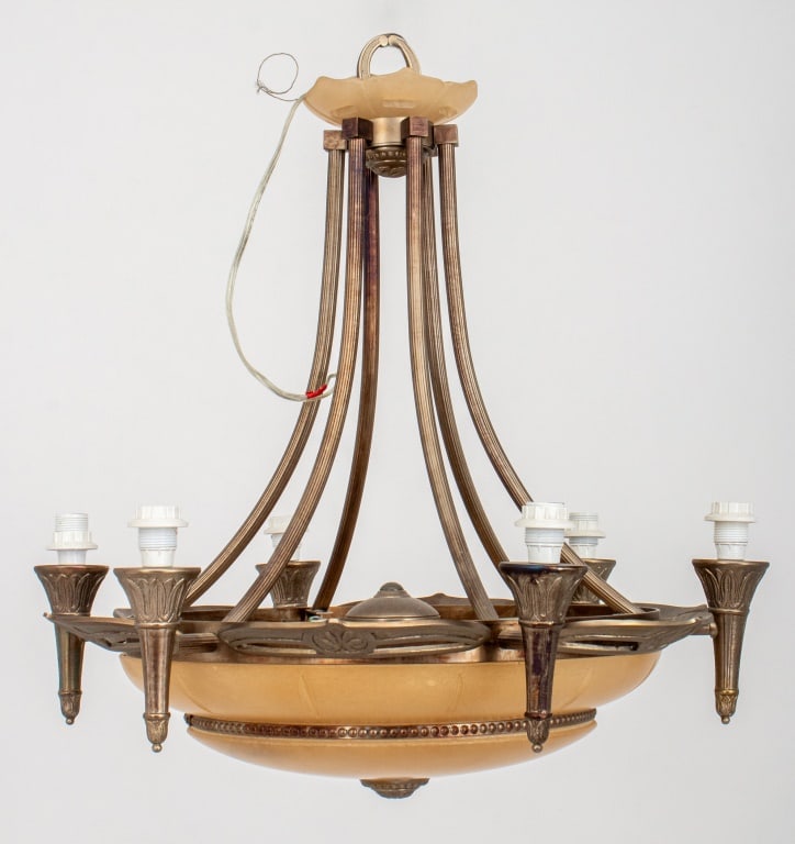 Art Deco Style Six Light Chandelier (1 of 14)