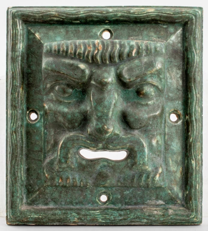 Art Deco Bearded Man Masque Stoneware Tile (1 of 6)