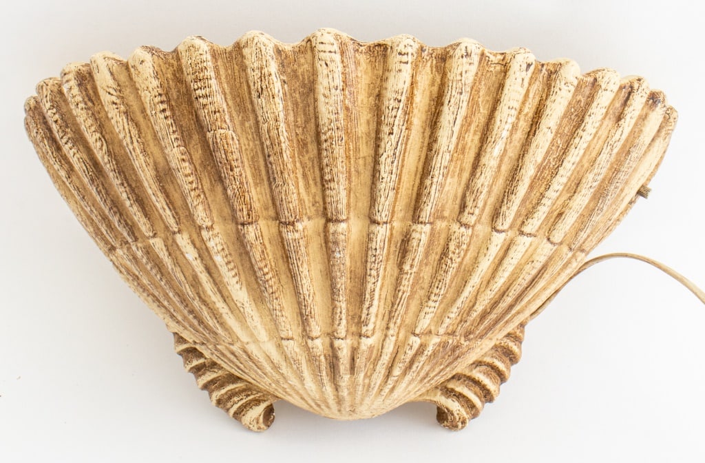 Hollywood Regency Serge Roche Style Shell Sconce (1 of 6)