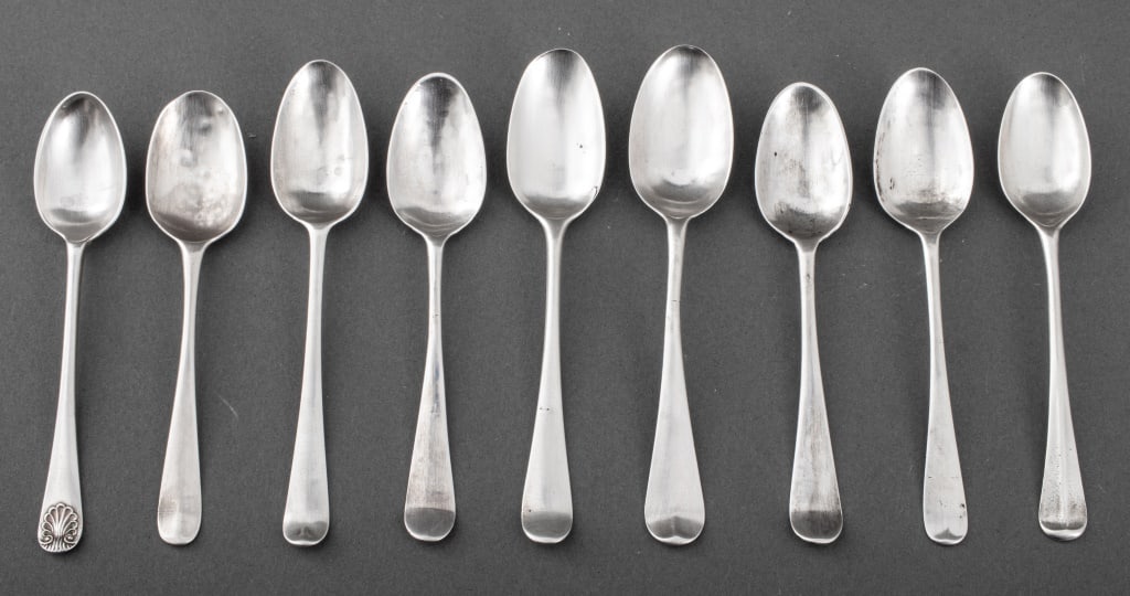 Group of Coin Silver Rattail Coffee Spoons, 9 (1 of 11)