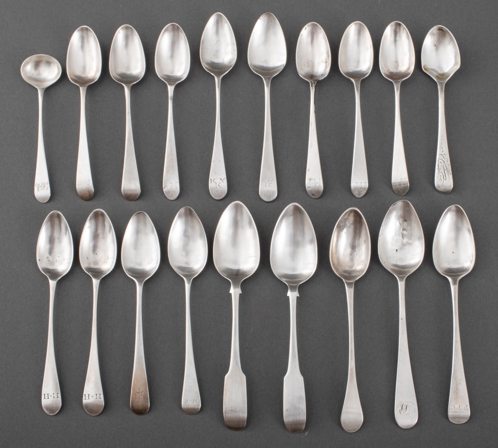 Group of Queen Anne Pattern Silver Spoons, 18 (1 of 9)