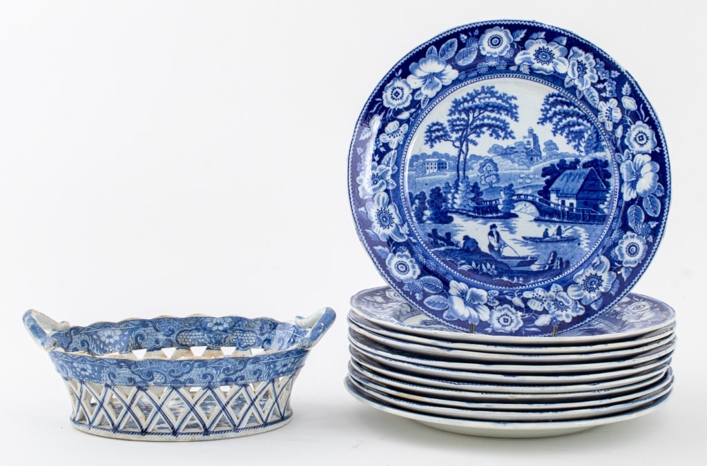Chinese Canton Style Transferware Pieces, 12 (1 of 8)