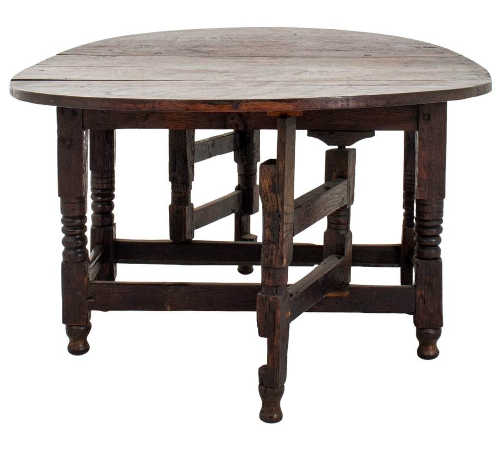 Tudor Revival Gate Leg Drop Leaf Low Table (1 of 10)