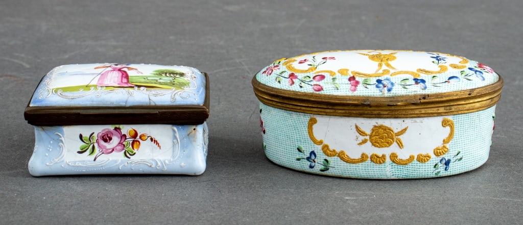 Antique English Enamel Porcelain Boxes, 2 (1 of 7)