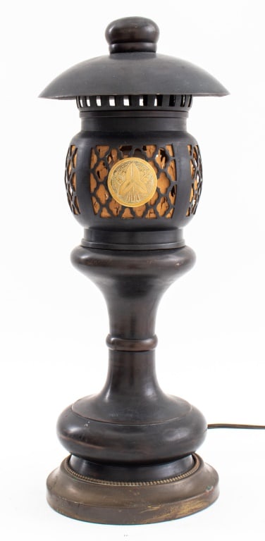Japanese Art Deco Bronze Toro Lantern Lamp (1 of 7)