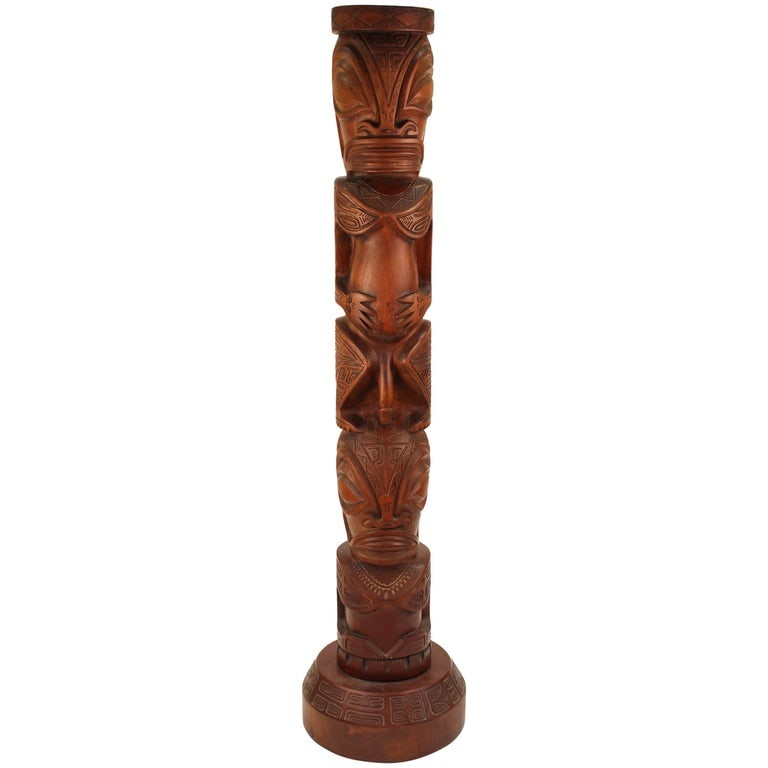 Carved Wood Totem Sculpture (1 of 9)