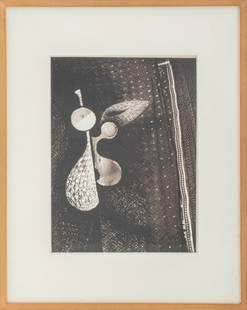 Brassai "Woman-Fruit" Gelatin Silver Print, 1935: Brassai (Gyula Hyalsz, Romanian/French, 1899-1984), "Woman-Fruit", Gelatin Silver Print, 1935, signed and dated lower right. Image: 15.5" H x 11.5" W; frame: 24.25" H x 19.25" W. Provenance: Property