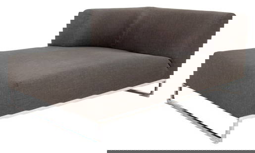 B & B Italia Upholstered Daybed, 20th C: B & B Italia Upholstered Daybed, 20th C, with chrome legs and supports. 24" H x 55" W x 37" D (15" Seat Height). Keywords: B & B Italia, B&B Italia, Italian Modern, Modern Furniture, Italian Style.